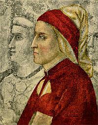 Le plus ancien portrait connu de Dante, détail d'une fresque attribuée à Giotto di Bondone.